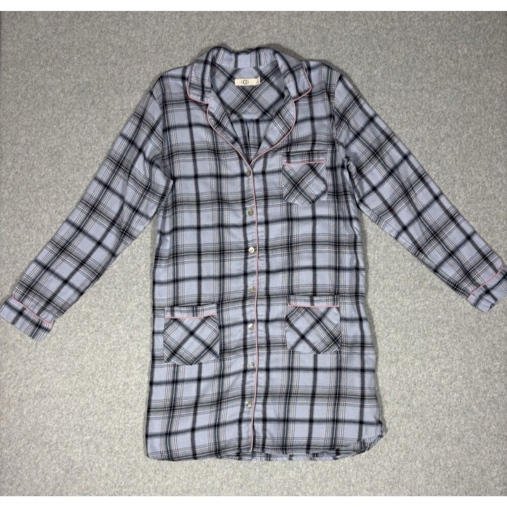 UGG Plaid Laura Women’s Sleep Dress Flannel Comfy Warm Long Sleeve Size Medium